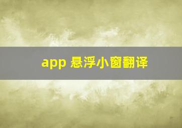 app 悬浮小窗翻译